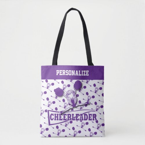 Purple Cheerleader Girl _ All Over Print Tote Bag