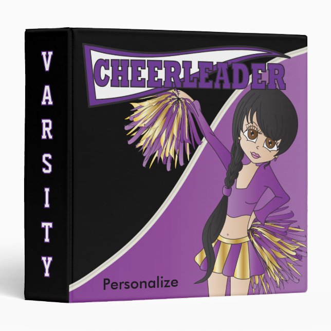 Purple Cheerleader Girl Binder (Front/Spine)