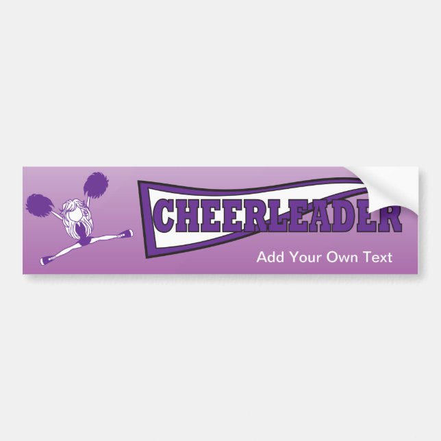 Purple Cheerleader Girl Silhouette Bumper Sticker (Front)