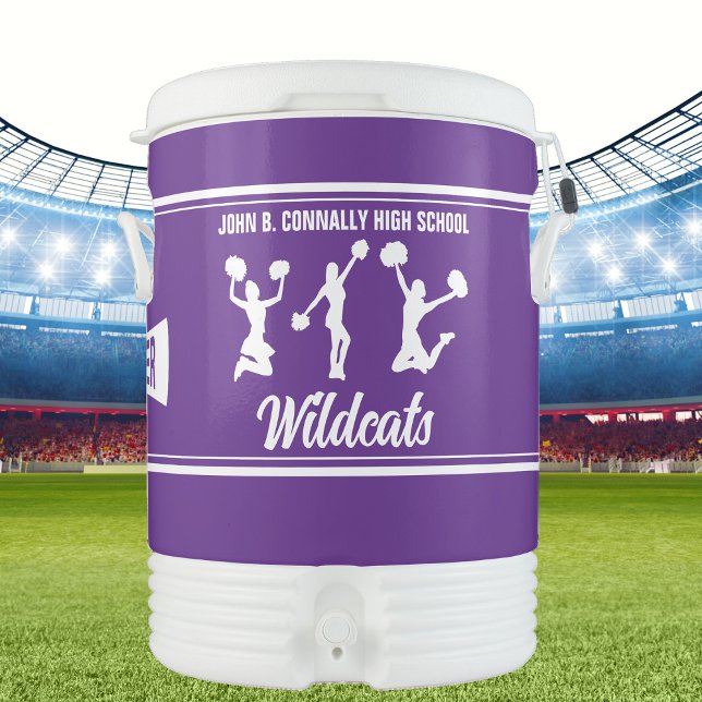 Purple Cheerleading Squad Custom High School Beverage Cooler (Creator Uploaded)
