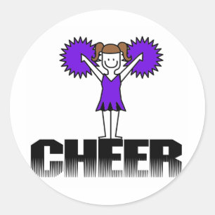 Purple Cheerleading T-shirts and Gifts Classic Round Sticker