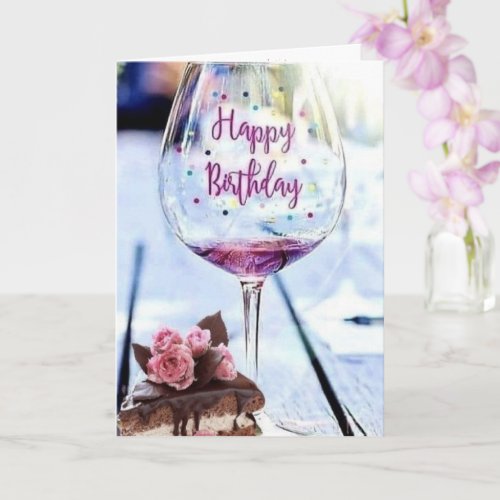  Purple Cheers Happy Birthday Greeting Card