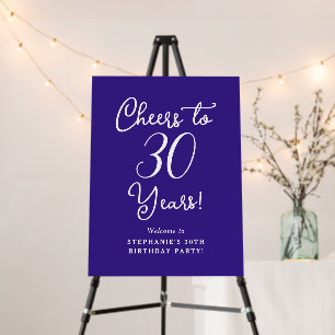 Purple Cheers to 30 Years Birthday Welcome Sign