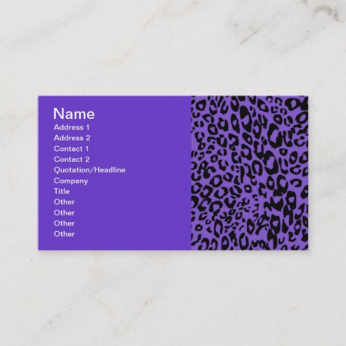purple cheetah business cards