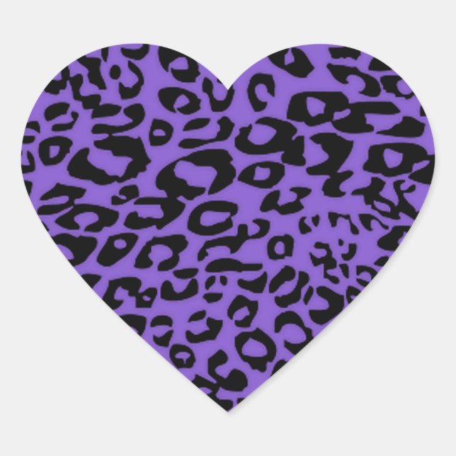 purple cheetah heart sticker (Front)