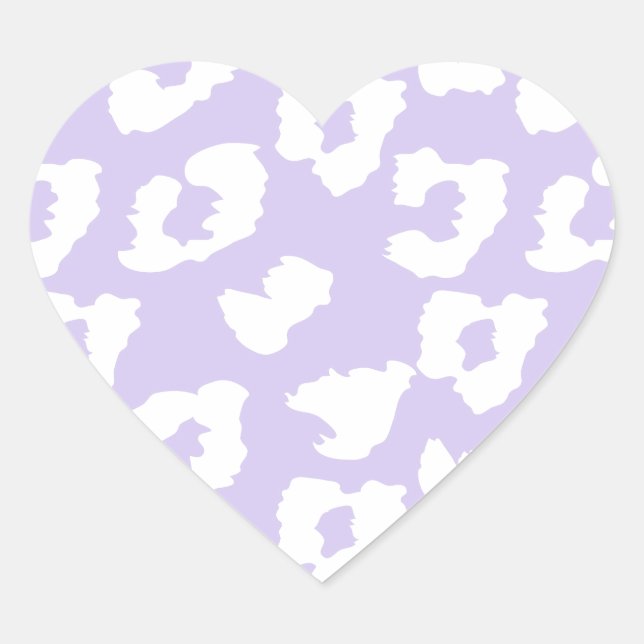 Purple Cheetah Leopard Print Heart Sticker (Front)