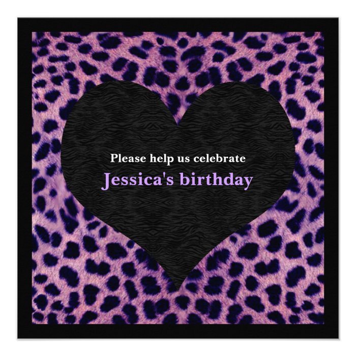 Purple Cheetah Print Party Invitation