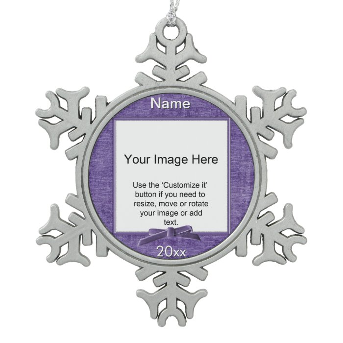 Purple Chenille Square Photo Frame Template Ornaments