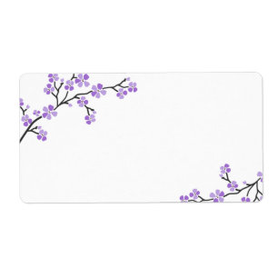 Purple Cherry Blossom Labels