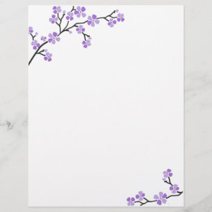 Purple Cherry Blossom letterhead