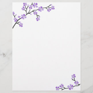 Purple Cherry Blossom letterhead