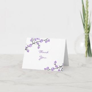 Purple Cherry Blossom Thank You cards
