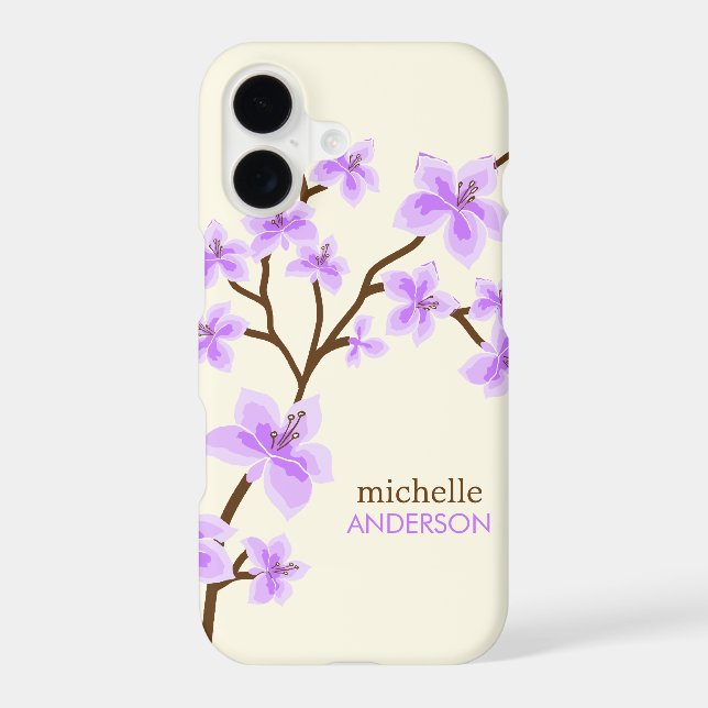 Purple Cherry Blossoms Tree Iphone Case (Back)
