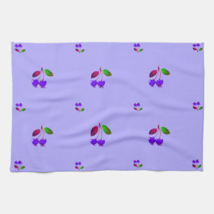 Purple Cherry Pop Art Kitchen Towel