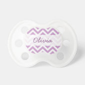 Purple chevron baby pacifier | Monogram Soother (Front)