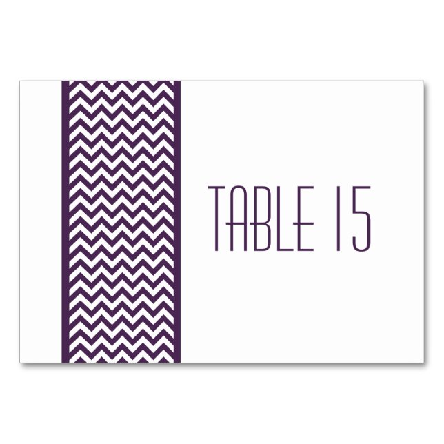 Purple Chevron Border Table Card (Front)