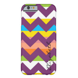 Purple Chevron Colorful Stripes Monogram Barely There iPhone 6 Case