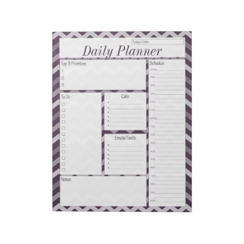 Purple Chevron Daily Planner Notepad