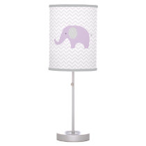 Purple Chevron Elephant Nursery Lamp