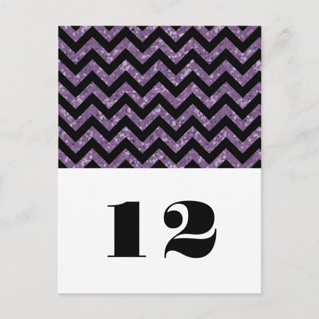 Purple Chevron Glitter Table Postcard (Front)