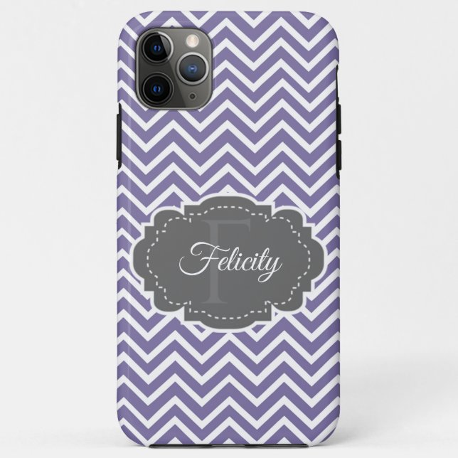 Purple Chevron Personalized Case-Mate iPhone Case (Back)
