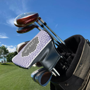 Purple Chevron Personalized Golf Head Cover