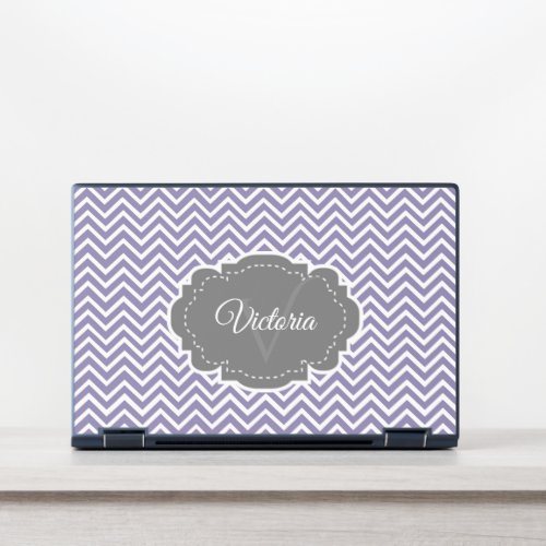 Purple Chevron Personalized HP Laptop Skin