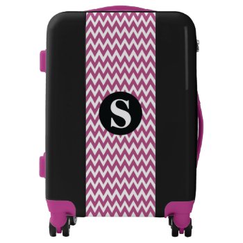 Purple Chevron Personalized Initial Luggage by WillowTreePrints at Zazzle