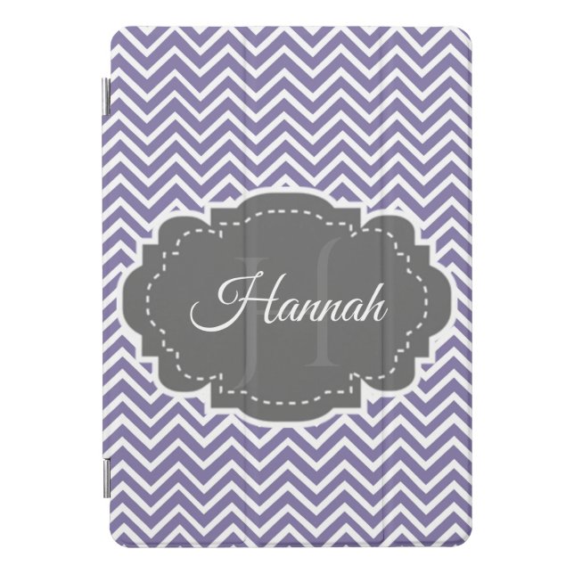 Purple Chevron Personalized iPad Pro Cover (Front)