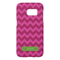 Purple Chevron Personlize with Name Monogram Samsung Galaxy S7 Case