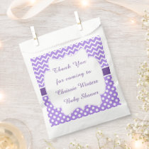 Purple Chevron & Polka Dot Baby Shower Party Favor Bag