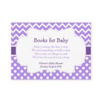Purple Chevron & Polka Dot Book Request Enclosure Card
