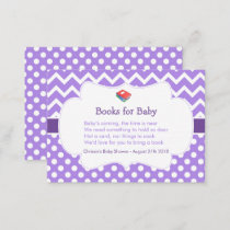 Purple Chevron & Polka Dot Book Request Enclosure Card