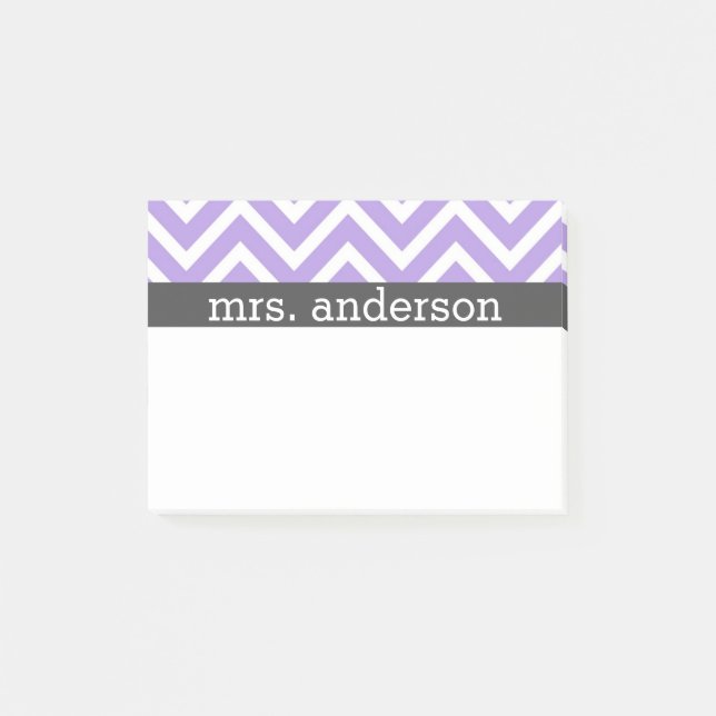 Purple Chevron Post It Notes - Personalize (Front)