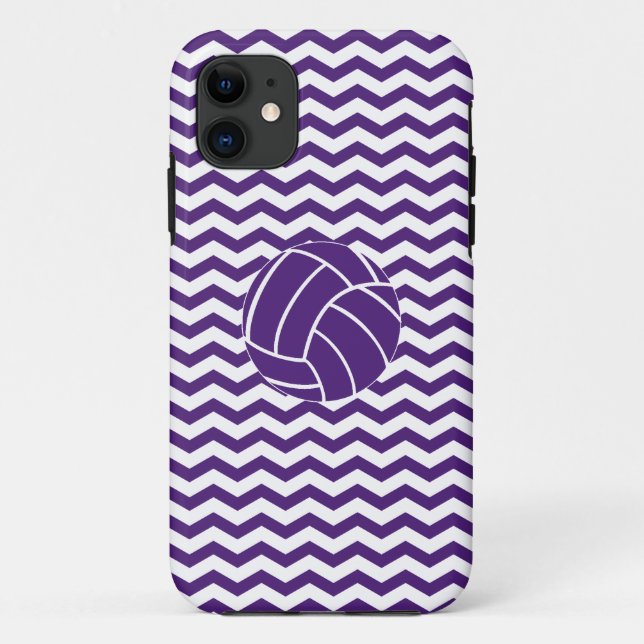 Purple Chevron Stripes Volleyball iPhone 5 Case (Back)