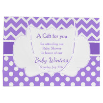 Purple Chevron & White Polka Dots Baby Shower  Large Gift Bag