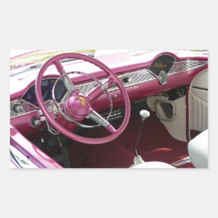 Purple Chevy Bel Air Rectangular Sticker