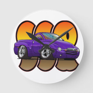 Purple Chevy SSR Round Clock