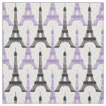 Purple Chic Eiffel Tower Pattern Fabric