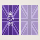 Purple Chic Keep Calm And Your Text Union Jack (Front & Back)