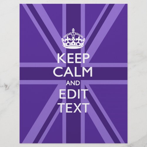 Purple Chic Keep Calm And Your Text Union Jack Flyer