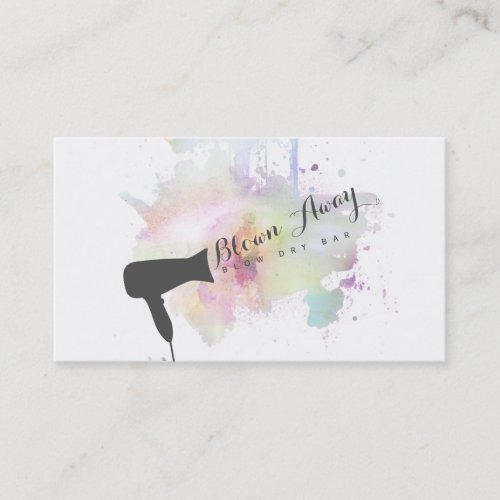 purple chic modern blow dry bar hairstylist grunge business card