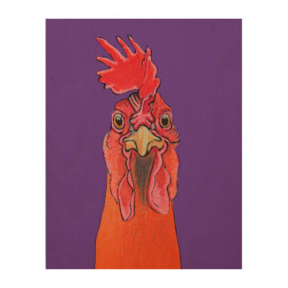 Purple Chicken Wood Wall Decor