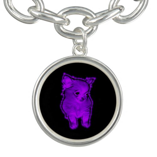Purple Chihuahua Charm Bracelet