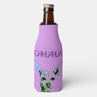 Purple Chihuahua Themed Bottle Cooler