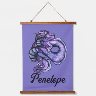 Purple Chinese Dragon Art Hanging Tapestry