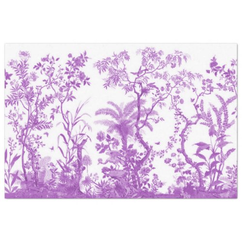Purple chinoiserie bird tissue paper