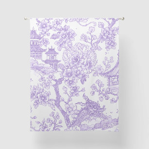 Purple Chinoiserie Toile Dragon Cherry Blossom Sheer Curtains