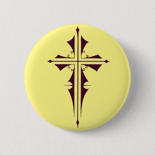Purple Christian Cross Button (Front)
