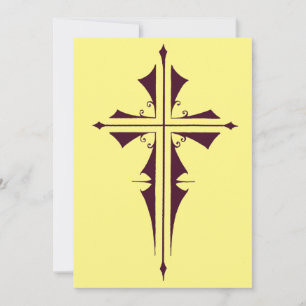Purple Christian Cross Holiday Card